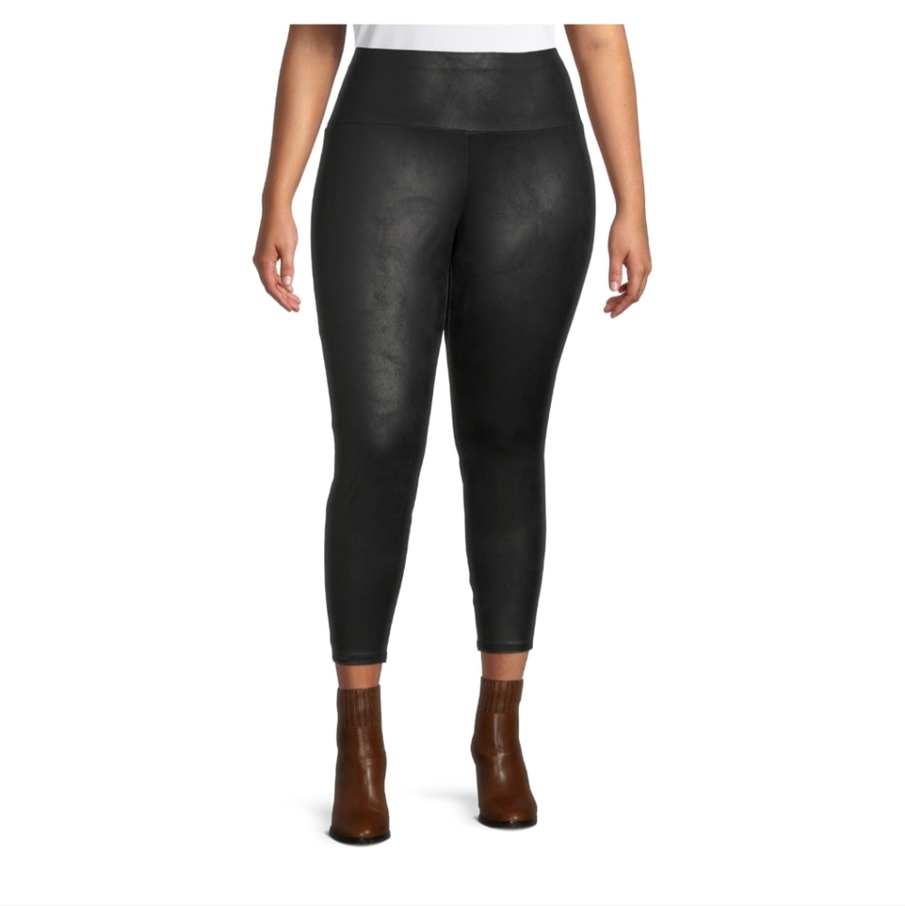 TERRA & SKY Faux Leather Skinny Leggings NWT 4x/28W-30W